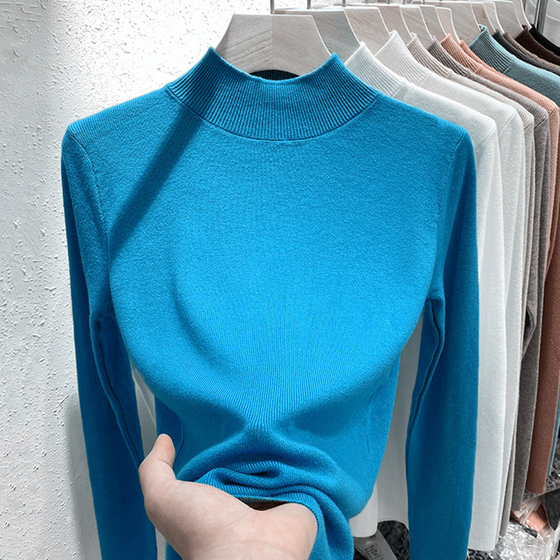 打底衫半高领秋冬加厚羊绒针织衫