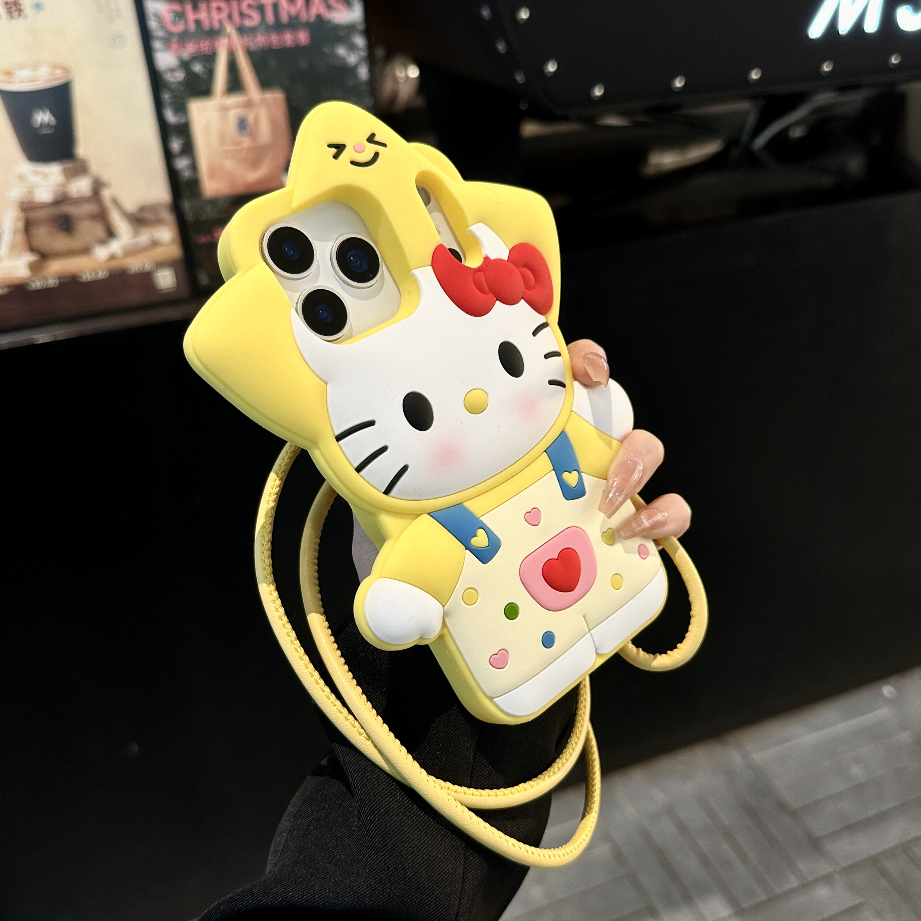 超可爱卡通星星背带裤猫咪适用苹果17ProMax手机壳硅胶iph