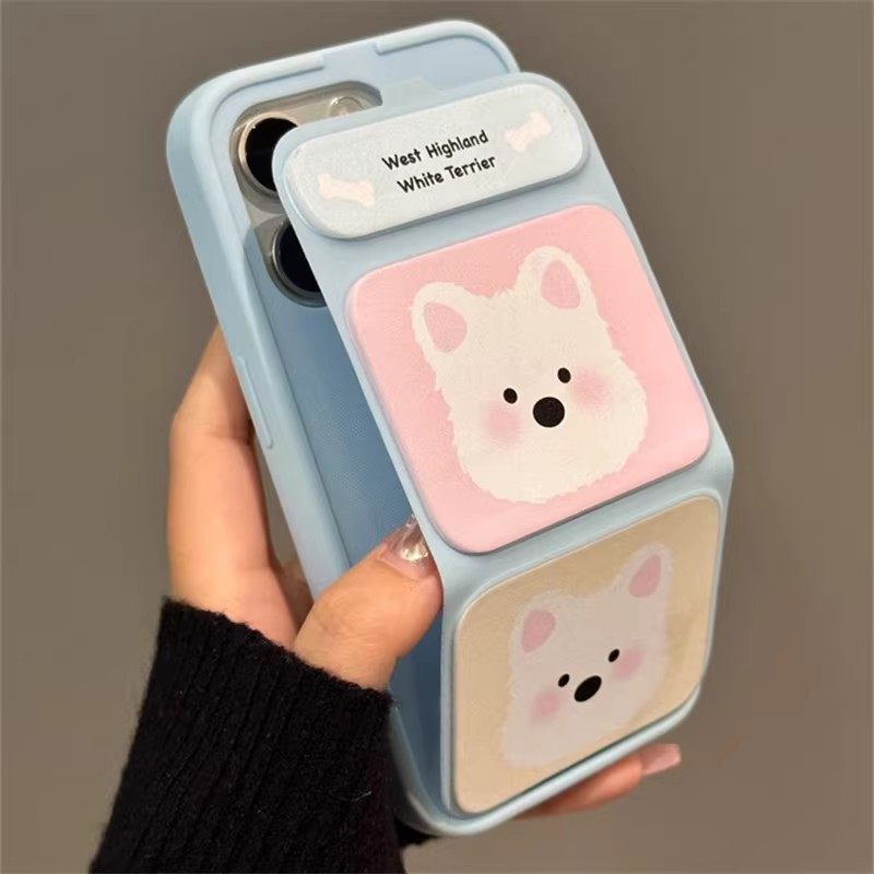 卡通腮红西高地适用苹果16promax手机壳17新款iphone