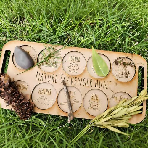 跨境新款 Wooden Bug Scavenger Hunt Board 木质自然寻宝昆虫牌