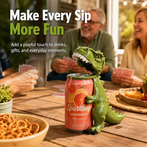 跨境新款Dinosaur Can Dust Protector 饮料罐防尘盖保护器3D打印