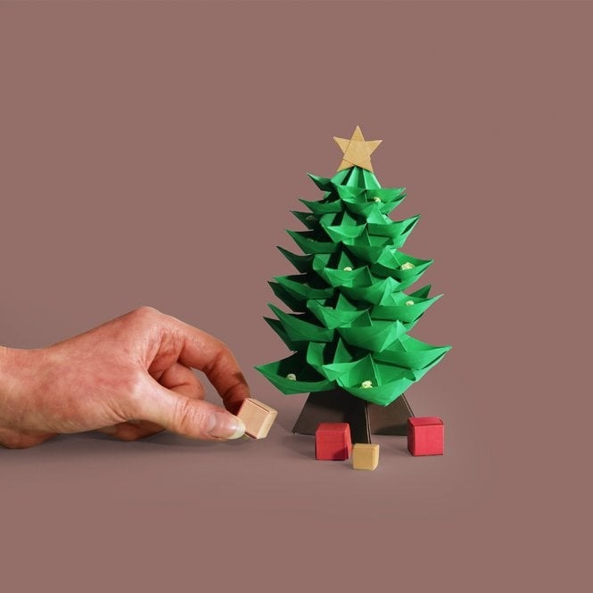 跨境新品 Christmas Tree Origami Kit 圣诞树折纸套装DIY装饰品