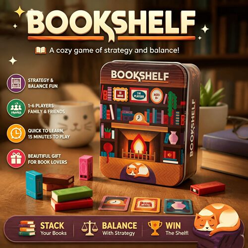 跨境新品Bookshelf Cooperative Stacking Game 书架合作堆叠游戏