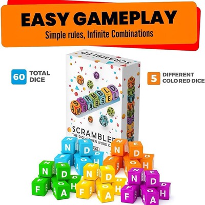 独立站新款 Scrambled Dice Word Game 儿童乱序骰子单词益智游戏