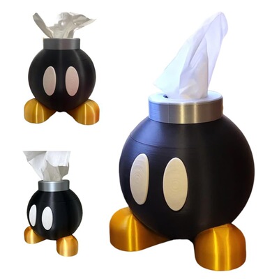 亚马逊Bob-omb黑豆子抽纸盒摆件家居庭院设计黑豆子花园设计