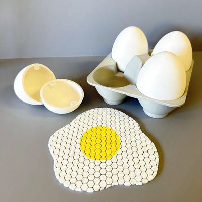 跨境新品编织布解压玩具煎蛋套装Fidget Fabric Fried Egg Set,