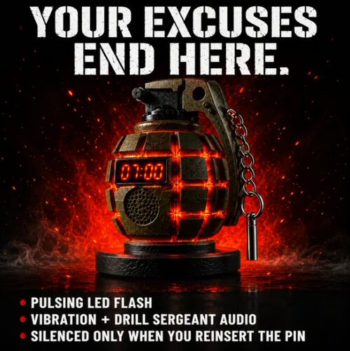 跨境新款 Grenade Alarm Clock 手榴弹造型闹钟创意个性装饰摆件