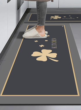 厨房地垫防滑防油可擦免洗家用耐脏专用长条硅藻泥吸水垫地毯