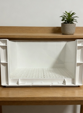 新款乌龟缸可视周转箱生态别墅造景家用鱼龟饲养缸加厚鱼40*30*23