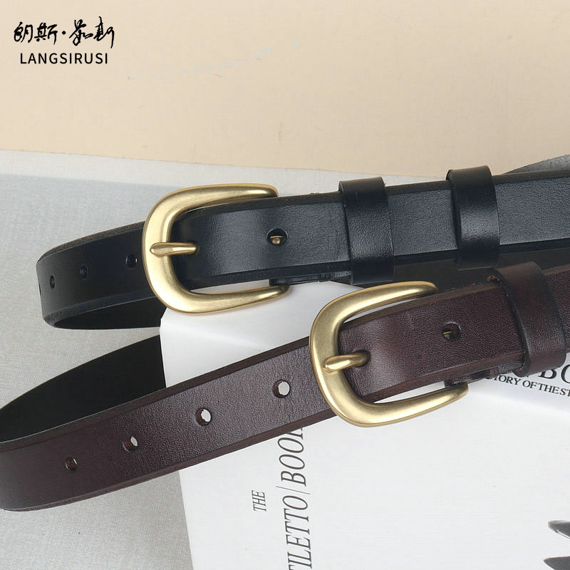 朗斯.茹斯女铜扣时尚真皮皮带