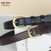 女士皮带 纯牛皮 纯铜扣 9320 植鞣牛皮质保5年