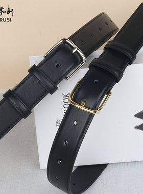 2025新款皮带女款宽黑色轻奢小众皮带高级感真皮软皮头层牛皮腰带