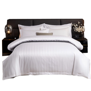 酒店床上用品四件套民宿专用白色床单被套三件套床笠宾馆被子整套