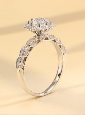 新品White Gold Jewelry Dtiamond Resizable Rings for Women gi