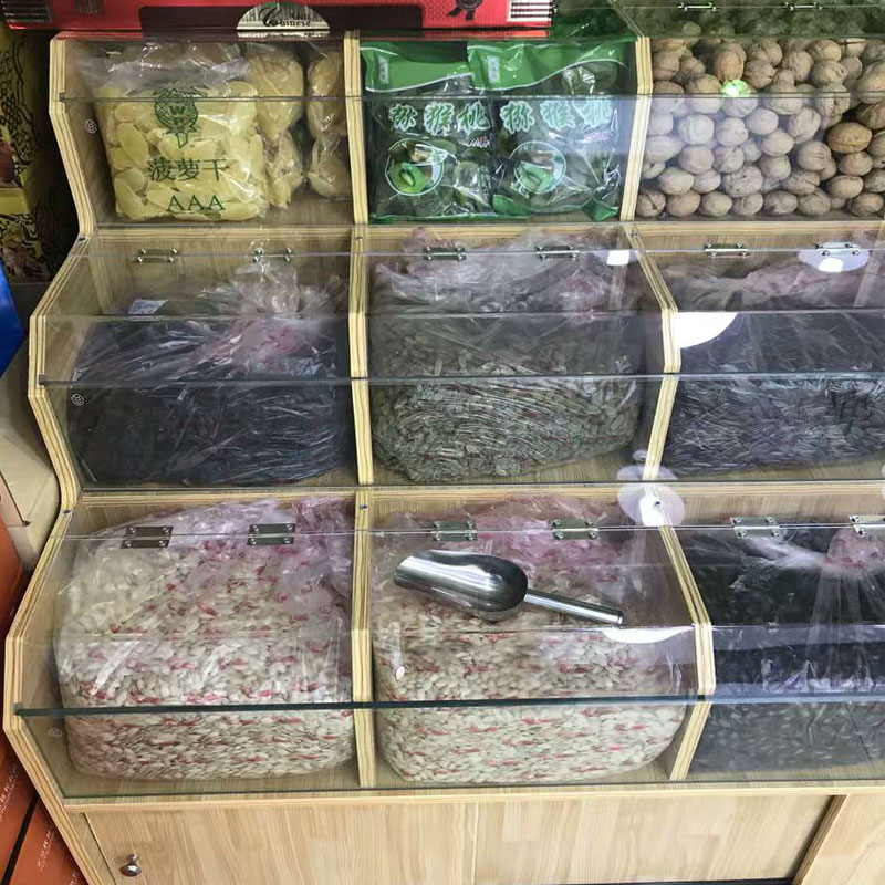 极速超市货架散装五谷杂粮木质展示柜粮食桶米粮桶粮油Z米面便利