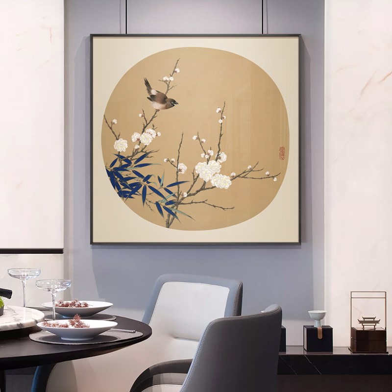 新品新中式装饰画中国风挂画背z景装饰画玄关茶室禅意挂画国风书
