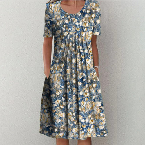 极速2022 Women  Hmoliday Style New Summer Round Neck Short S