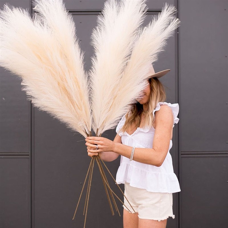 极速1PC Faux Pampas Grass Decor Plume GrasMs Artificial Phra