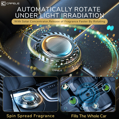 极速.newCafele Solar Car Aromatherapy 360 DegreeS Rotation A
