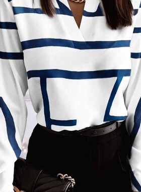极速Casual Women Blouse Shirts 2B022 Spring New Elegant V-Ne