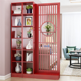 极速新中式实木屏风隔断带柜子家用C小户型客厅进门简约现代玄关