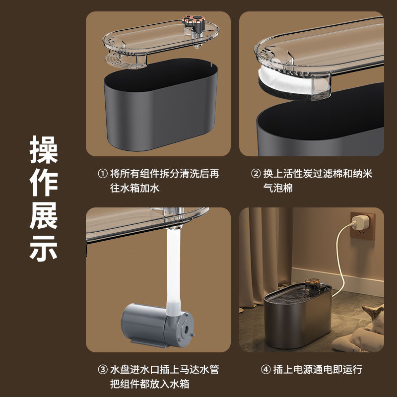 极速宠物智能饮水机自动循环过滤猫咪喂H水器大容量流动活水狗狗