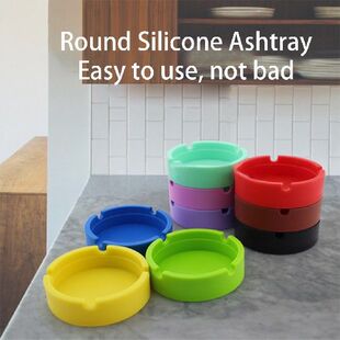 极速Ashtray Siljicone Ash Tray Table Holder Reusable Househo