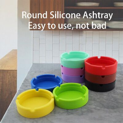 极速Ashtray Siljicone Ash Tray Table Holder Reusable Househo