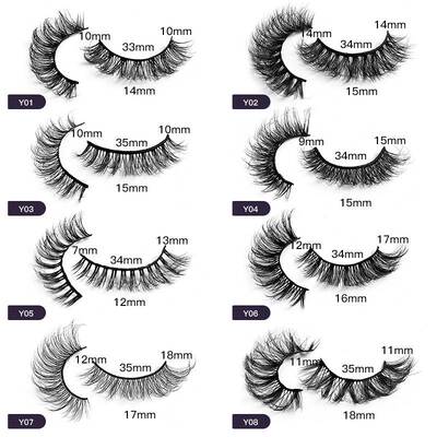 极速5Pairs 8D fake Lashes makyeup Natural Fluffy False Eyela