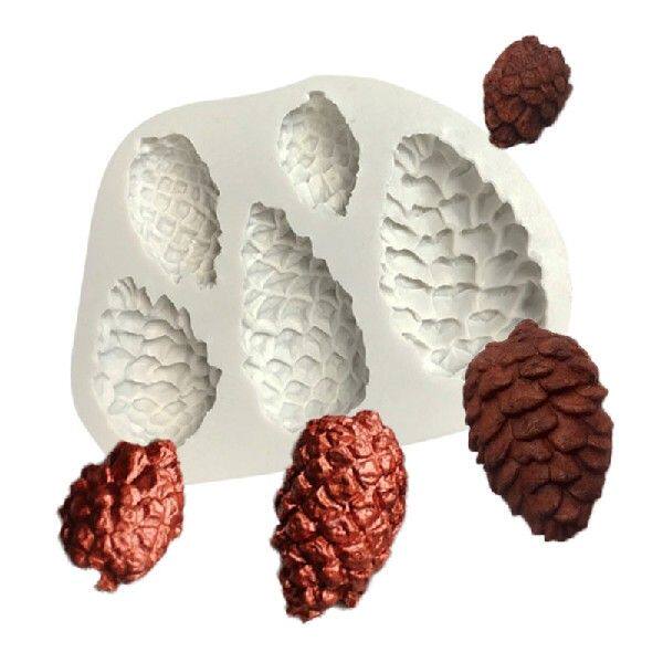 极速DIY Handmade Silicone Fondant MoldI Exquisite Pine Cones
