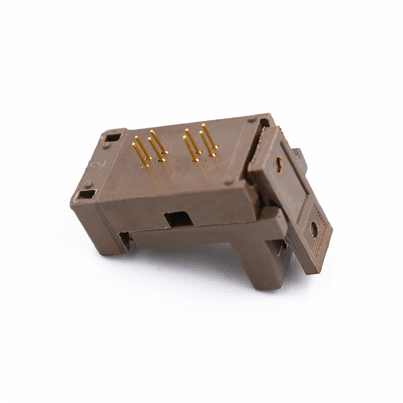 极速MSOP8测试座翻盖烧录座间距0.65mm镀金高温老T化座 烧录夹具I