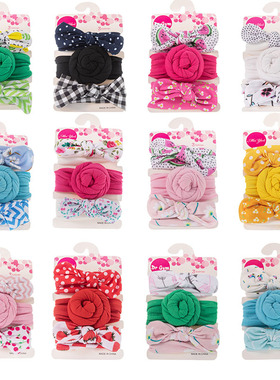 极速3Pcs/Set Solid Color uSoft Nylon Elastic Baby Headband B