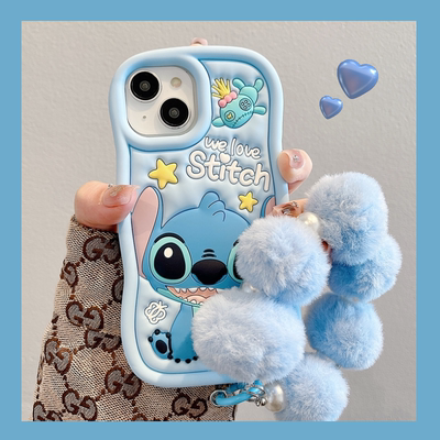 立体蓝色可爱史迪仔手机壳