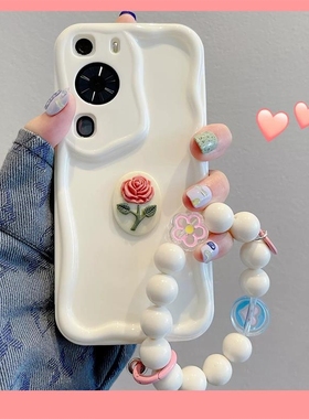 小米13紫色立体玫瑰花适用小米12手机壳10s奶油壳红米note12pro女款note11硅胶k60软套k50珠手链k40s/k30防摔