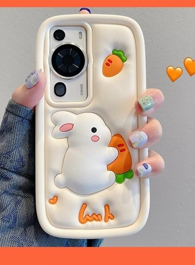 reno9可爱立体萝卜兔子适用oppoReno11pro手机壳reno10软硅胶套reno8/7/5k全包a96情侣a97防摔a58a93卡通女款