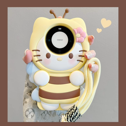 可爱花朵小蜜蜂猫咪软硅胶手机壳