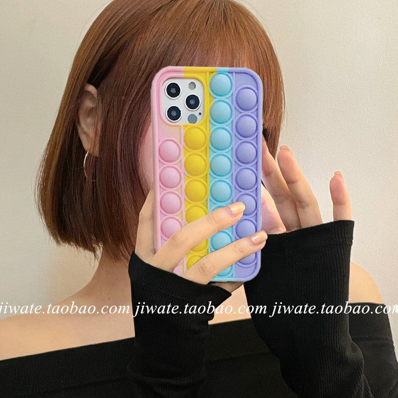 reno彩虹减压豆豆硅胶k7x手机壳