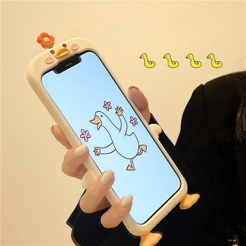 卡通软硅胶套手机壳可爱花朵鸭子