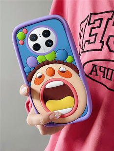 卡通恶搞立体大嘴巴适用华为mate50pro手机壳mate40pro硅胶软套mate30全包nova10防摔nova9网红女款nova8/7/6