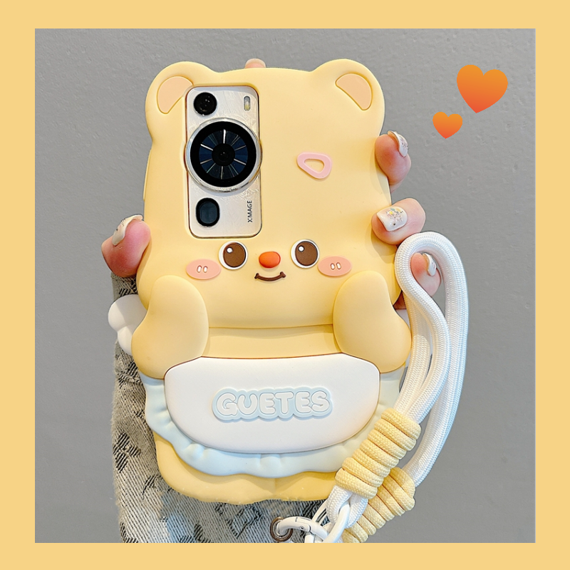 黄油熊硅胶套手机壳高级感