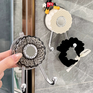 吸盘铁艺双头挂钩免打孔强力承重浴室卫生间无痕粘钩门后挂衣钩子