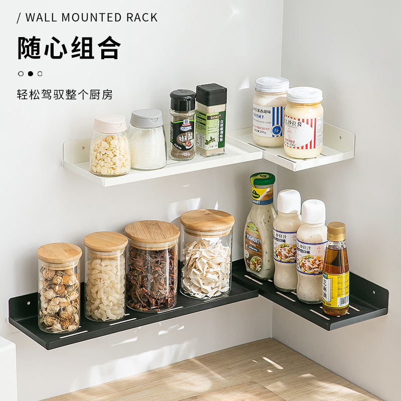 免打孔置物架墙上隔板分层收纳铁艺窗台挂架小型窄厨房壁挂调料架
