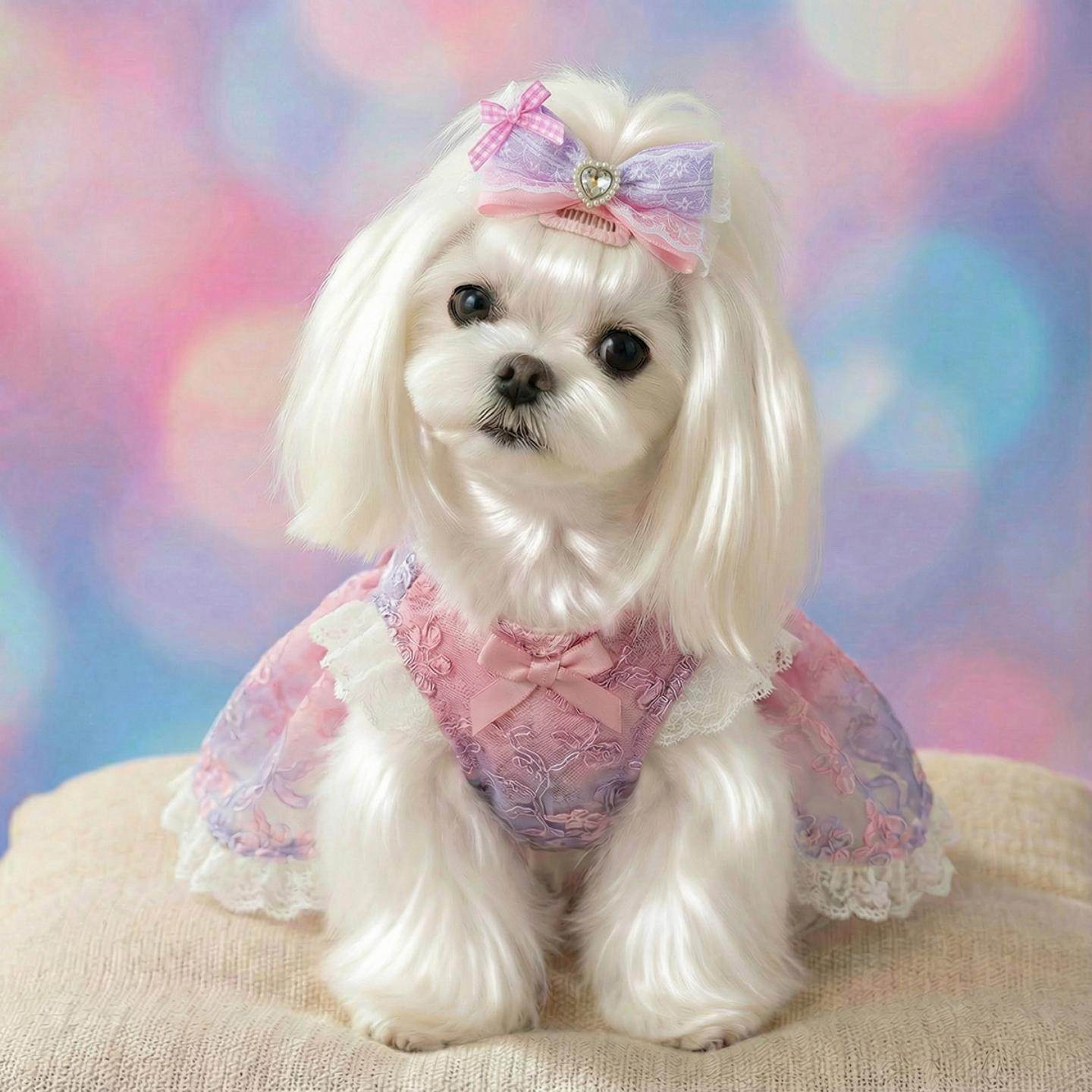 宠物狗狗发夹可爱公主宝石蕾丝花边蝴蝶结BB夹马尔济斯约克夏头饰,模玩/动漫/周边/娃圈三坑/桌游,棉花娃娃场景道具娃屋,淘宝优惠券,粉丝福利购,淘宝优惠卷