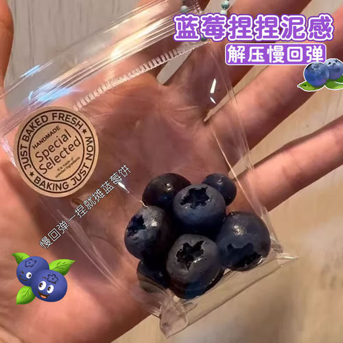 蓝莓捏捏乐解压慢回弹捏捏小鼻噶迷你食玩仿真水果玩具高颜值水感