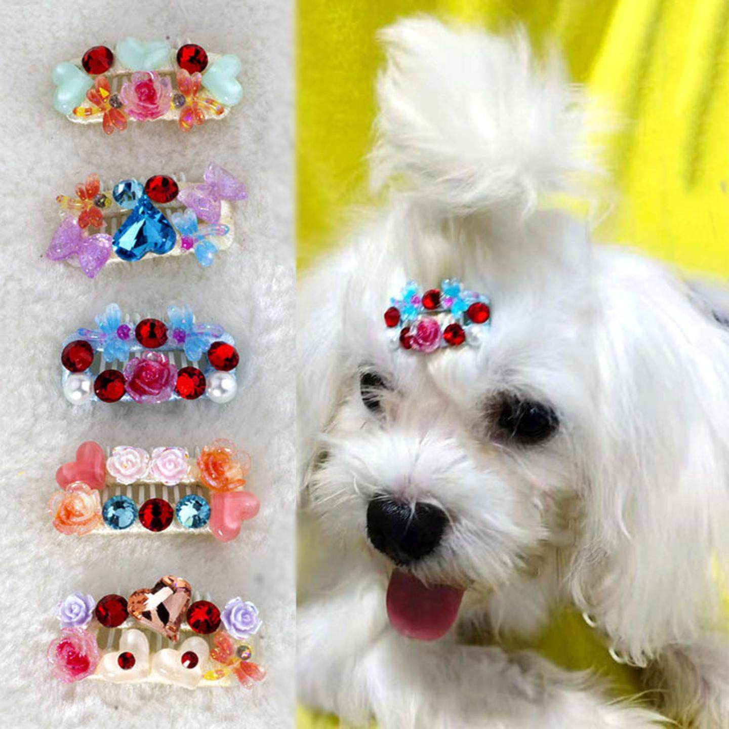 宠物发夹带钻宠物饰品约克夏泰迪马尔济斯狗狗发卡碎发夹猫咪发夹,模玩/动漫/周边/娃圈三坑/桌游,棉花娃娃场景道具娃屋,淘宝优惠券,粉丝福利购,淘宝优惠卷