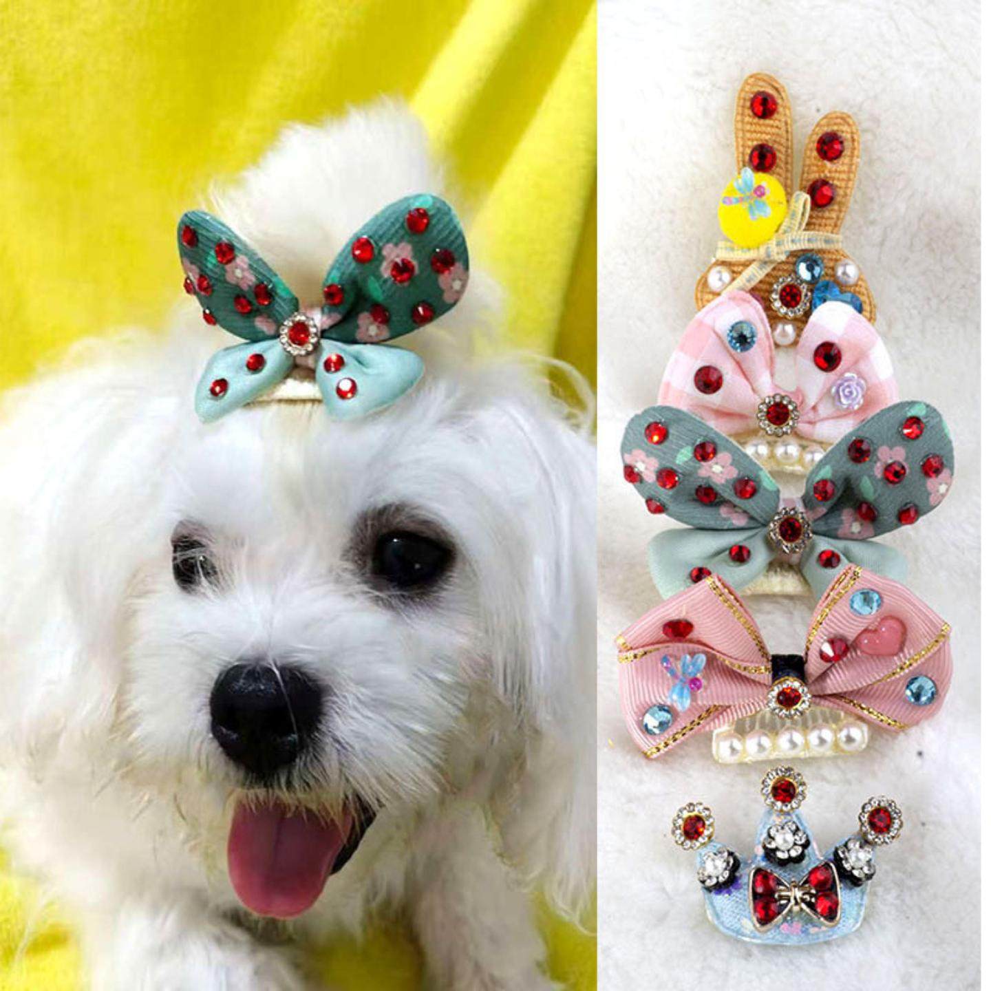 小狗发卡约克夏马尔济斯发夹宠物饰品蝴蝶结碎发夹短毛长毛都能用,模玩/动漫/周边/娃圈三坑/桌游,棉花娃娃场景道具娃屋,淘宝优惠券,粉丝福利购,淘宝优惠卷
