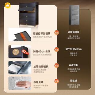 三箭厨房收纳柜多功能落地置物架家用烤箱锅具碗多层防尘储物橱柜