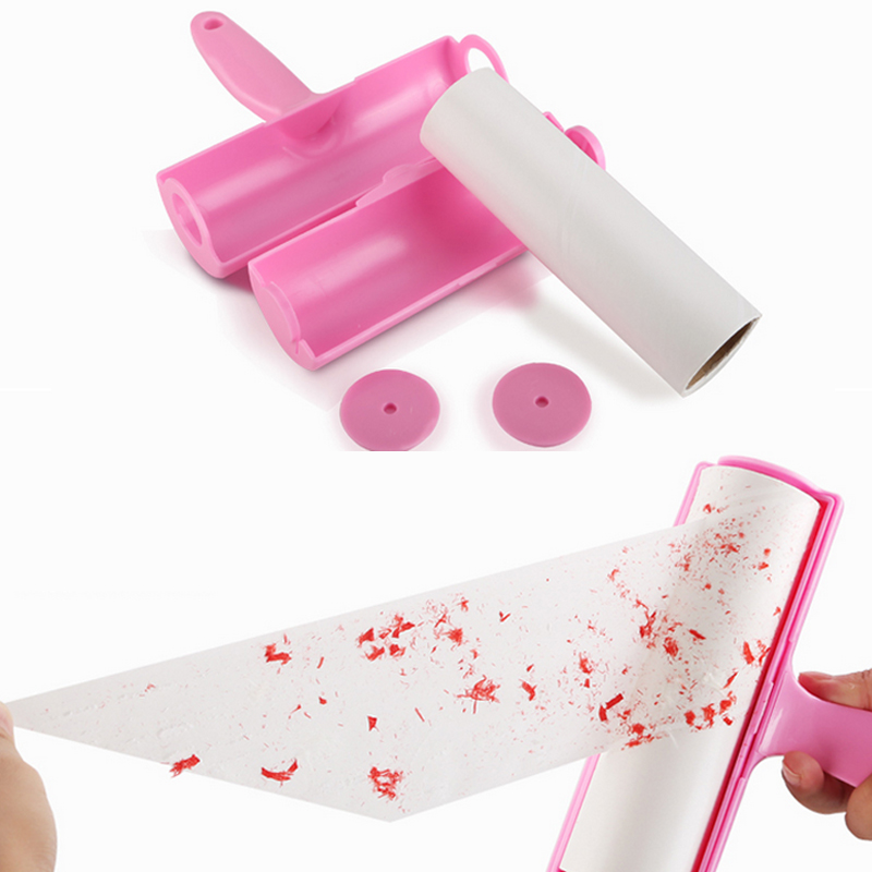 尔腾家居粘尘纸粘毛m器可撕式16cm斜撕粘毛滚筒除尘纸替换包芯5袋