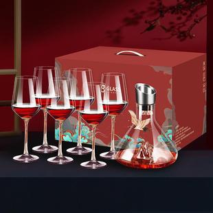 高颜值红酒杯套装 礼盒 家用欧式 高端水晶玻璃葡萄酒高脚杯6只装