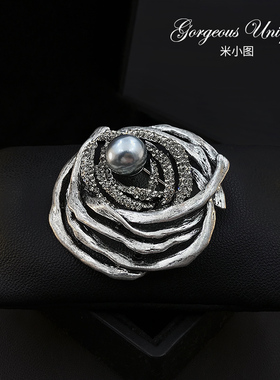 1377精致复古鸟巢鸟窝胸针奢华时尚气质金P属胸花大衣外套配饰